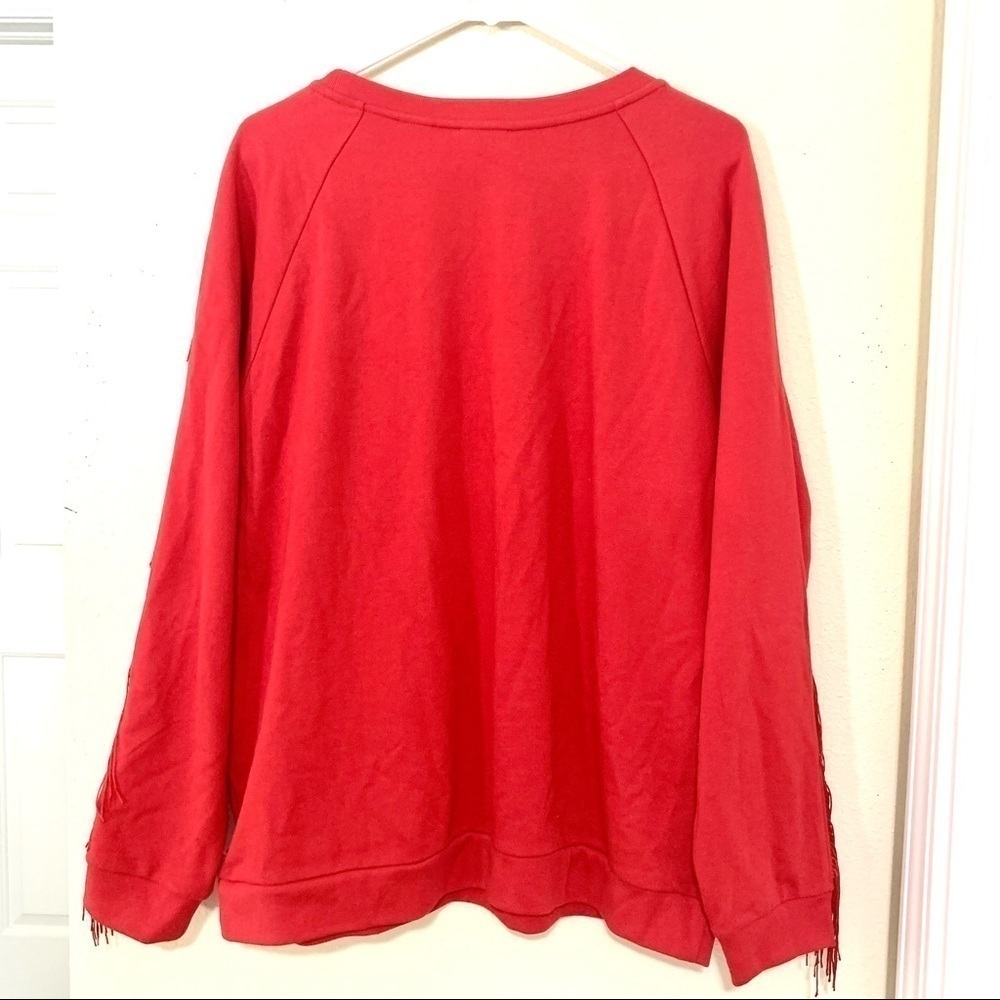 Levi's® Reese Frayed Sweatshirt red women’s size XL - Picture 7 of 9
